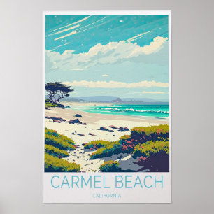 Affiche de voyage à Carmel Beach Californie