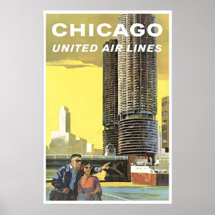 Affiche de voyage à Chicago Illinois Print United