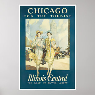 Affiche de voyage à Chicago pour l'art touristique