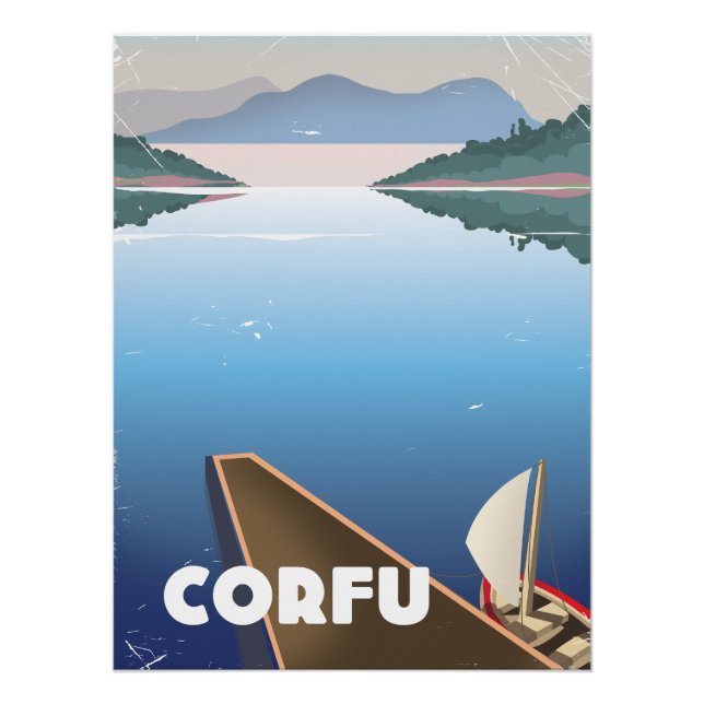 Affiche de voyage à Corfou (Devant)