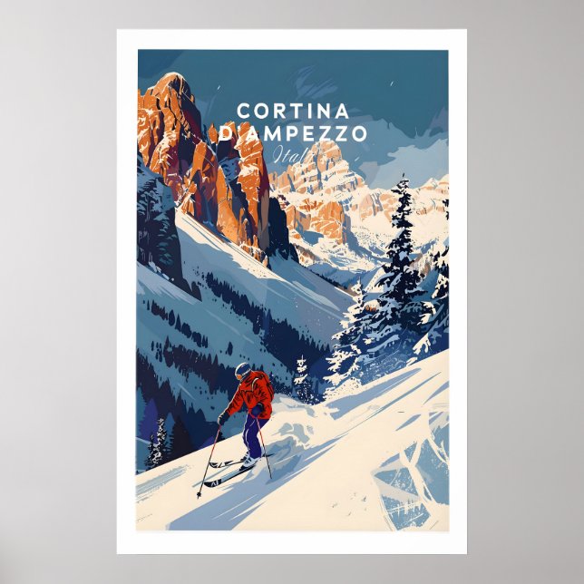Affiche de voyage à Cortina d'Ampezzo - Italie 1 (Devant)