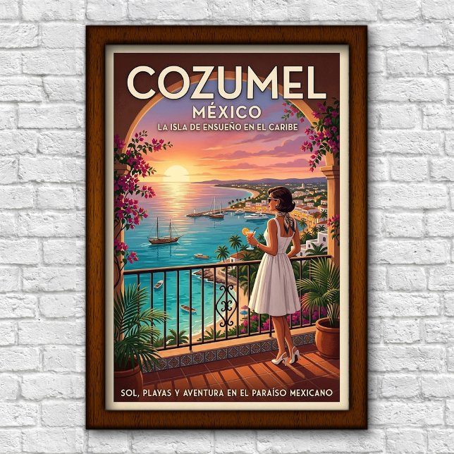 Affiche de voyage à Cozumel, Mexique des années 19 (Créateur téléchargé)