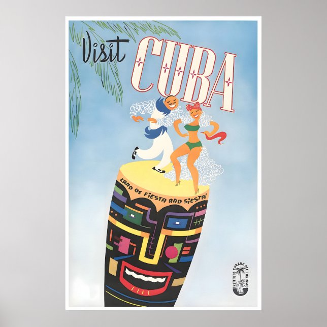 Affiche de voyage à Cuba Impression d'art cubain (Devant)