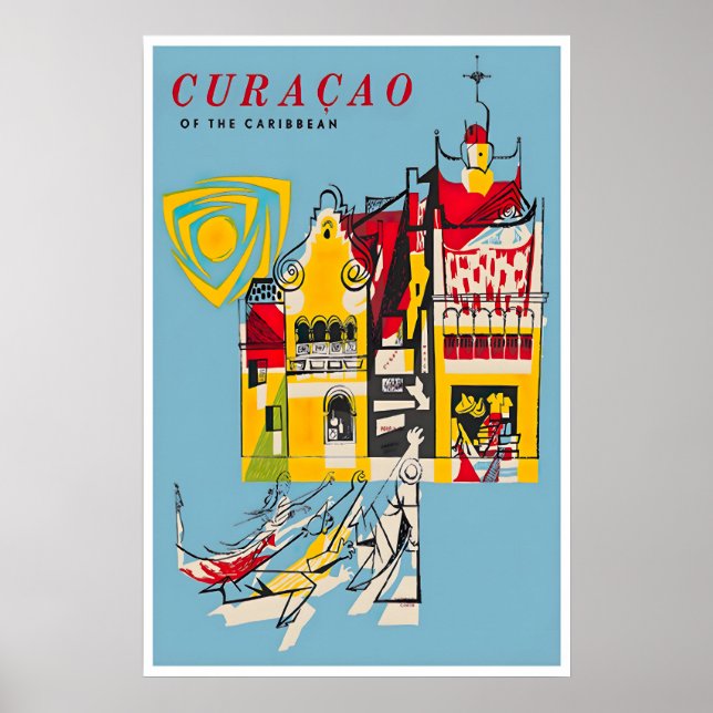 Affiche de voyage à Curaçao Impression d'affiche d (Devant)