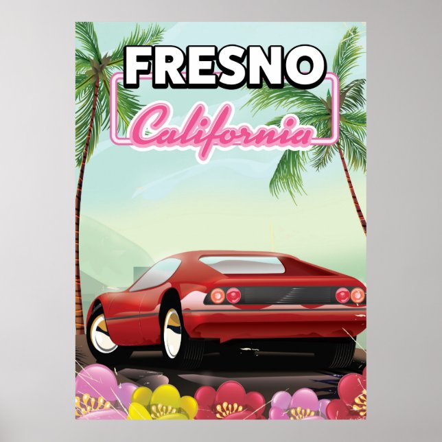 Affiche de voyage à Fresno Californie (Devant)