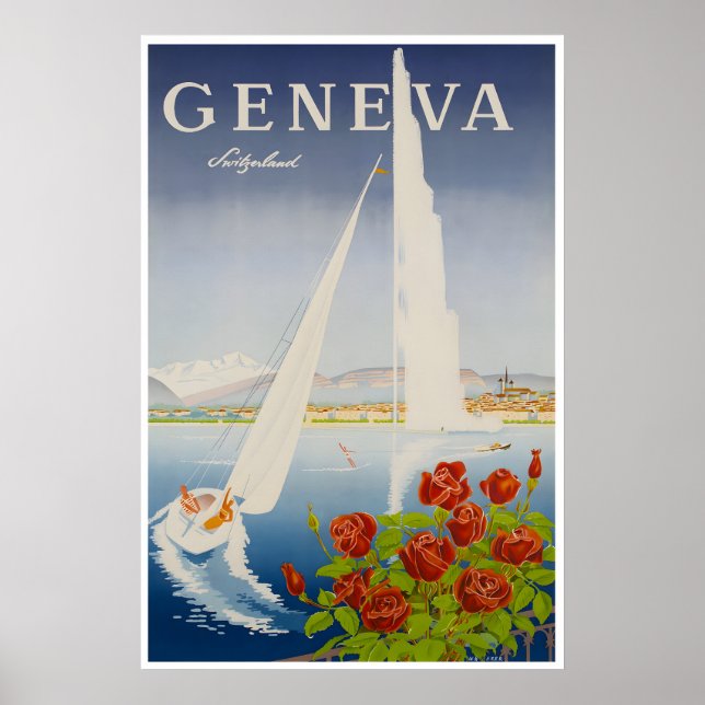 Affiche de voyage à Genève en Suisse Art d'impress (Devant)