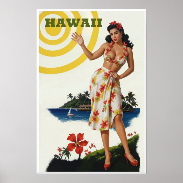 Affiche de voyage à Hawaï  (Devant)
