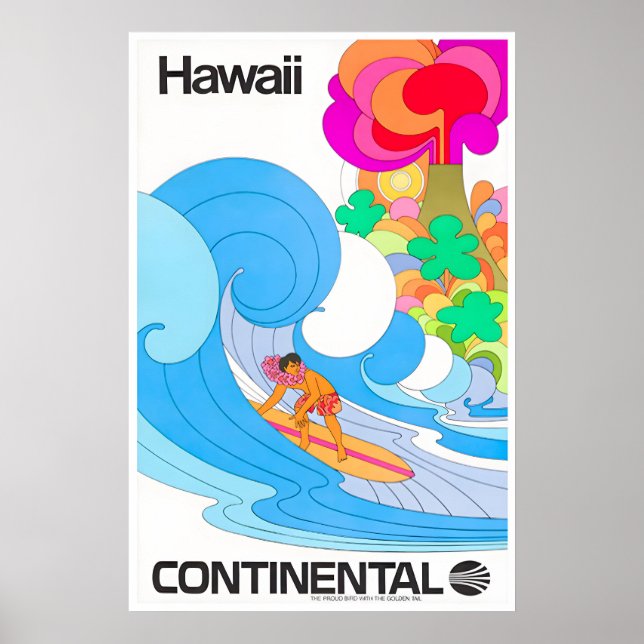 Affiche de voyage à Hawaï Impression d'art contine (Devant)