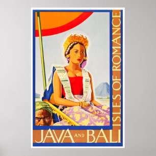 Affiche de voyage à Java Bali Art Tourisme Impress