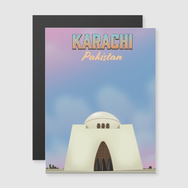 Affiche de voyage à Karachi Pakistan (Devant / Derrière)