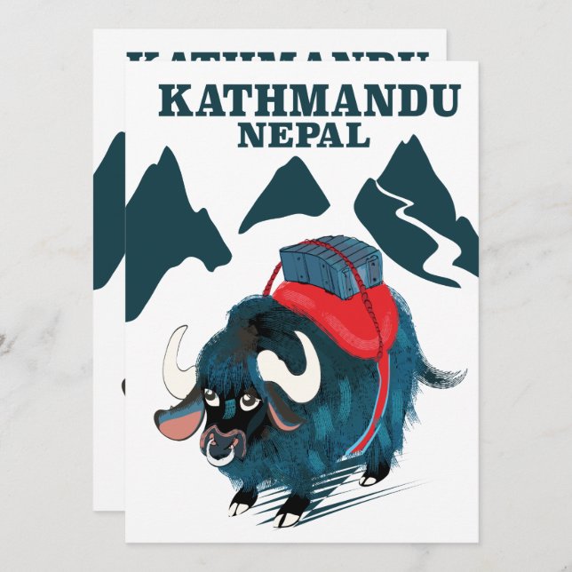 Affiche de voyage à Katmandou Népal (Devant / Derrière)