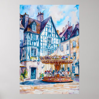 Affiche de voyage à l'aquarelle d'Angers Parc nati