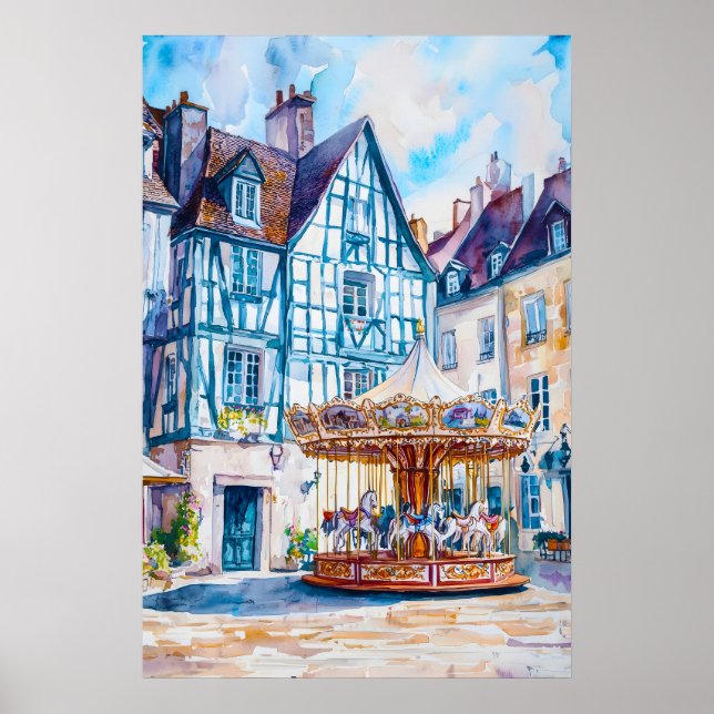 Affiche de voyage à l'aquarelle d'Angers Parc nati (Devant)