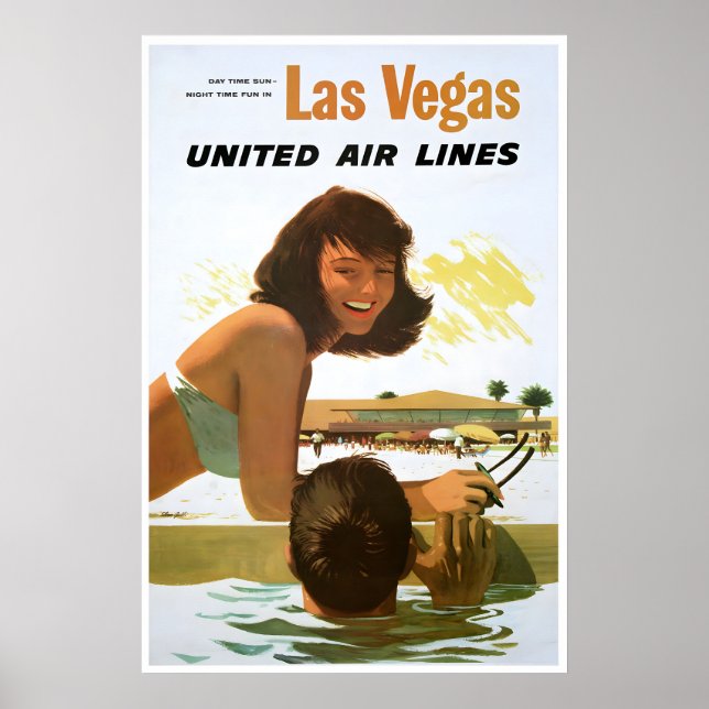 Affiche de voyage à Las Vegas Stan Galli Art Unite (Devant)