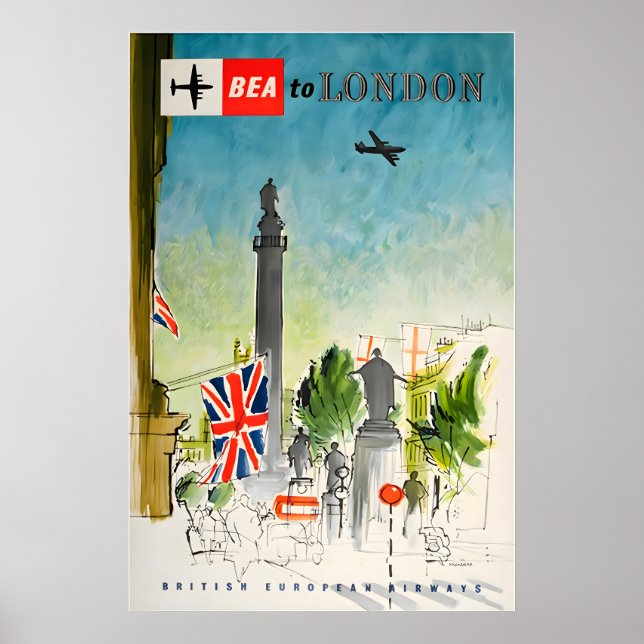 Affiche de voyage à Londres Angleterre Impression  (Devant)