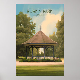 Affiche de voyage à Londres parc Ruskin