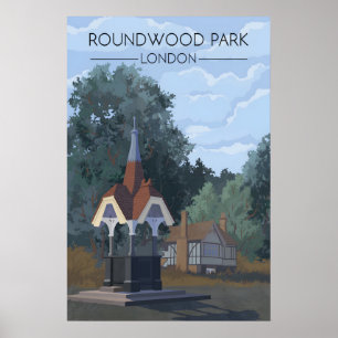 Affiche de voyage à Londres Roundwood Park