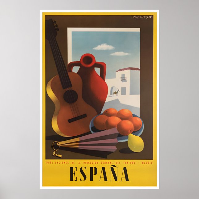 Affiche de voyage à Madrid Espagne Art Impression  (Devant)