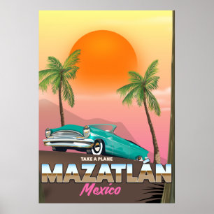 Affiche de voyage à Mazatlán au Mexique
