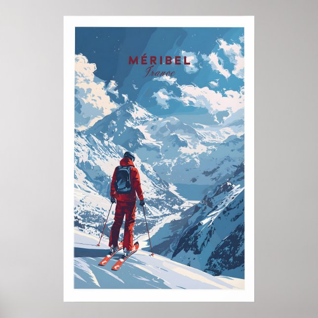 Affiche de voyage à Méribel - France 1 (Devant)