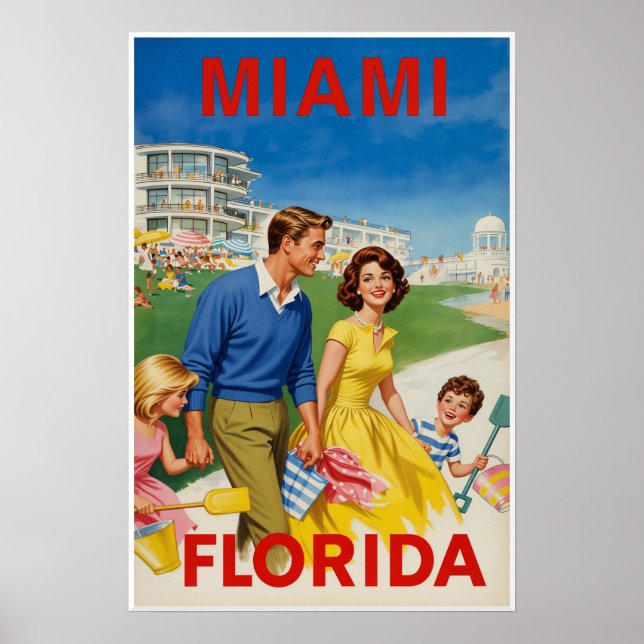 Affiche de voyage à Miami  (Devant)