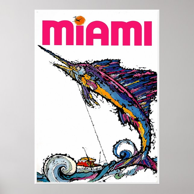 Affiche de voyage à Miami, Floride  (Devant)