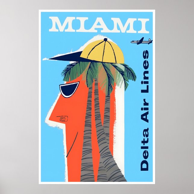 Affiche de voyage à Miami, impression de Floride,  (Devant)
