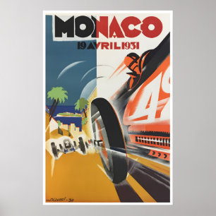 Affiche de voyage à Monaco Falcucci 1931 Art de vo