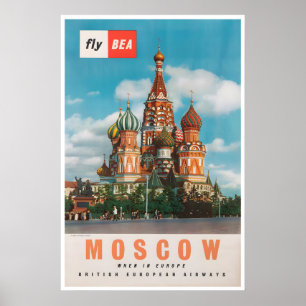 Affiche de voyage à Moscou Russie Art Impression V