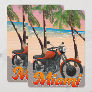 Affiche de voyage à moto à Miami