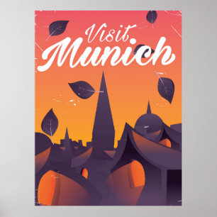 Affiche de voyage à Munich en Allemagne