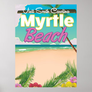 Affiche de voyage à Myrtle Beach Caroline du Sud