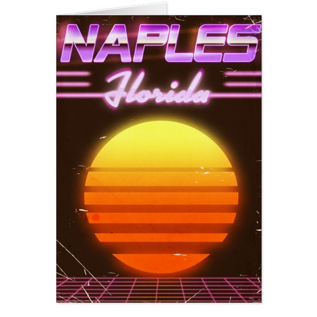 Affiche de voyage à Naples Floride années 80 (Devant)