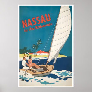 Affiche de voyage à Nassau Art Bahamas Adolph Trei