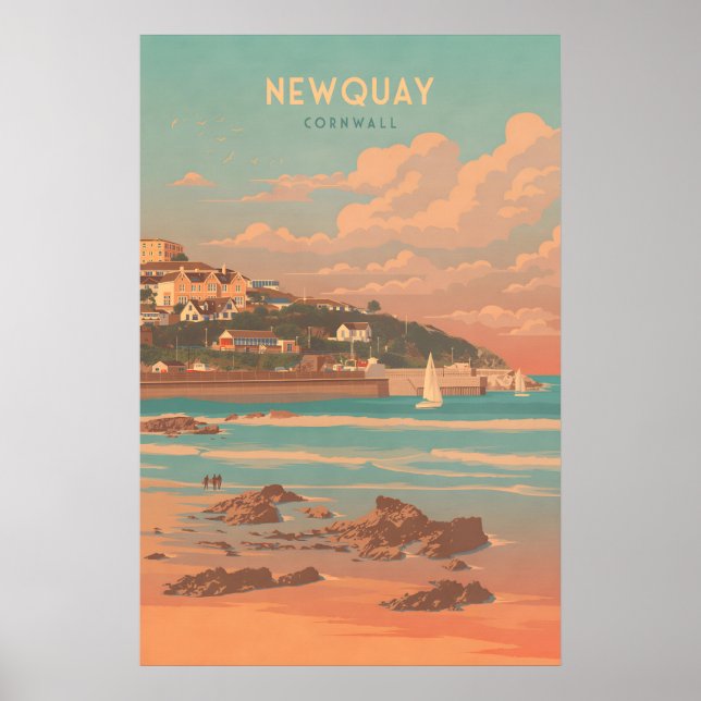 Affiche de voyage à Newquay Cornwall (Devant)