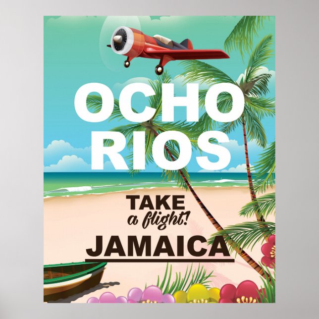 affiche de voyage à Ocho Rios Jamaïque (Devant)