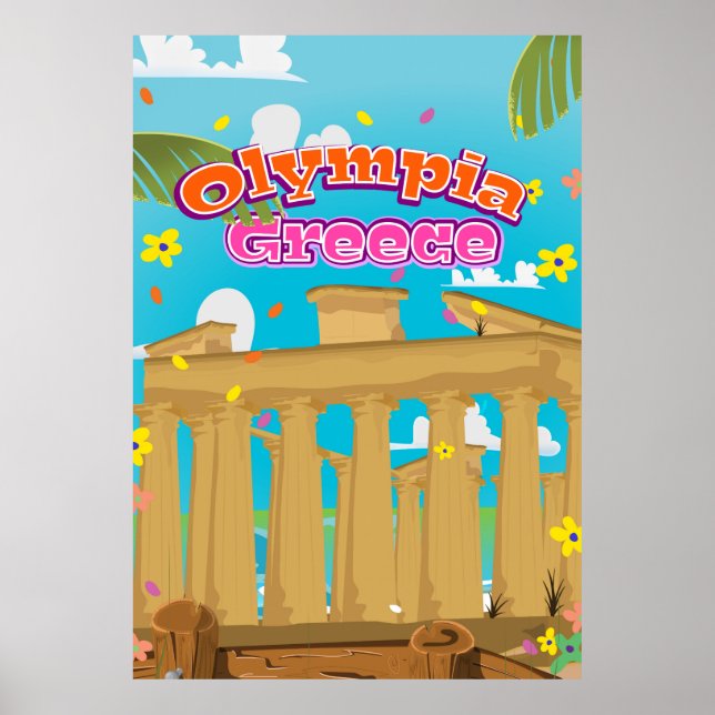 Affiche de voyage à Olympie Grèce. (Devant)