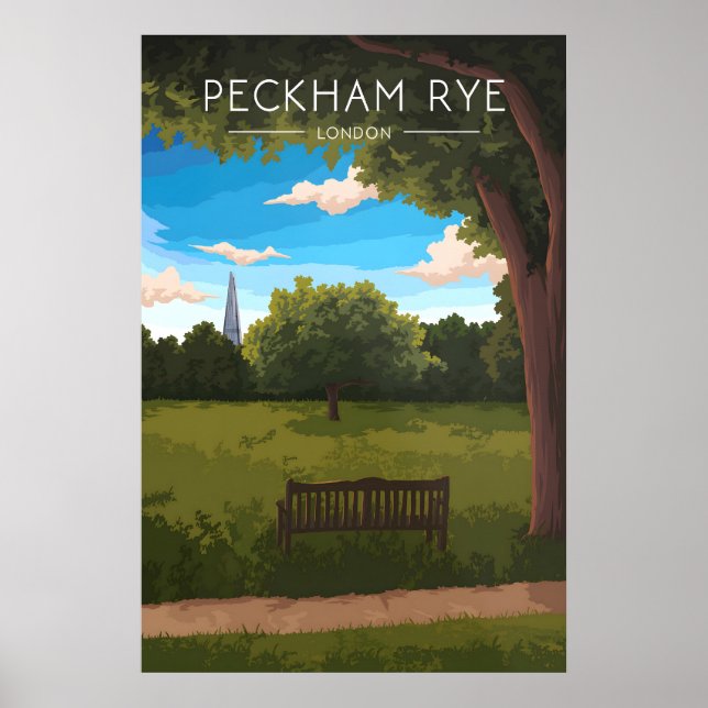 Affiche de voyage à Peckham Rye Park Londres (Devant)