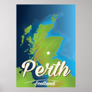 Affiche de voyage à Perth Écosse