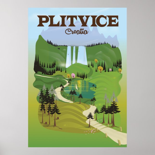 Affiche de voyage à Plitvice Croatie (Devant)