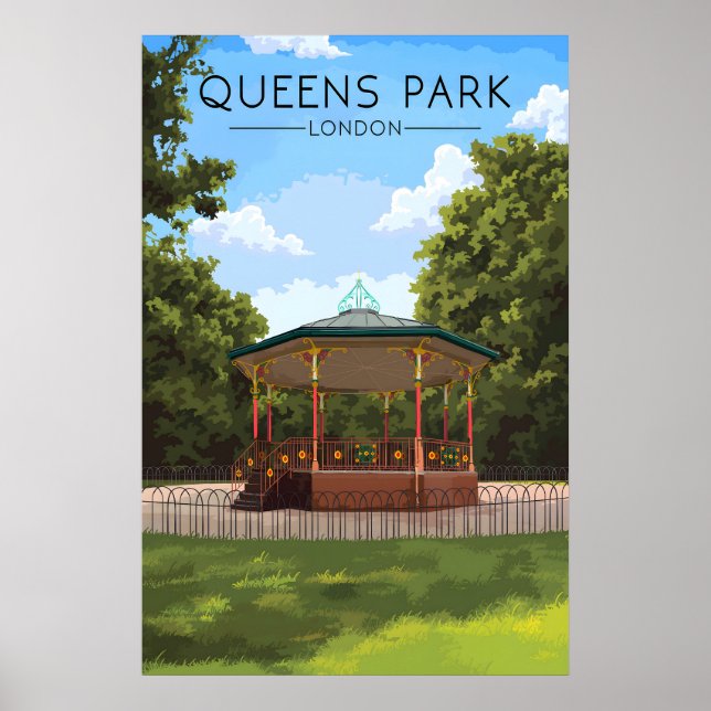 Affiche de voyage à Queens Park Londres (Devant)