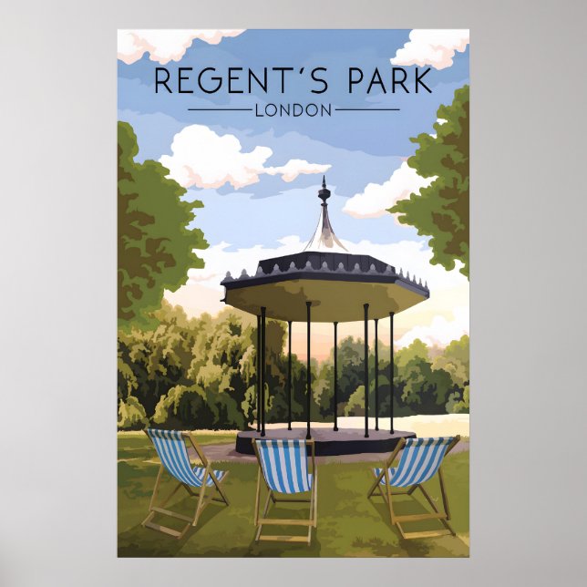 Affiche de voyage à Regents Park Londres (Devant)