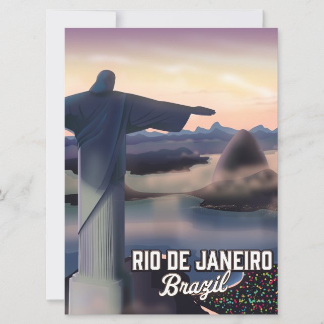 Affiche de voyage à Rio de Janeiro au Brésil. (Devant)