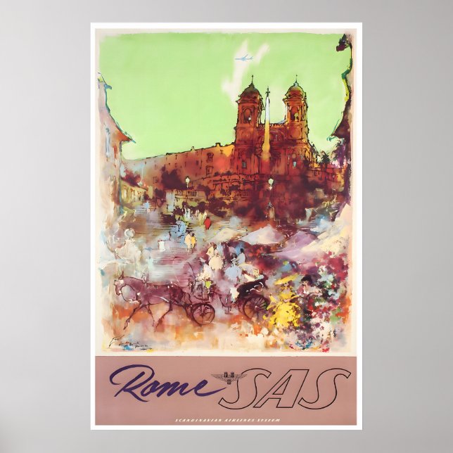 Affiche de voyage à Rome Art romain Impression de  (Devant)