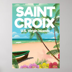 Affiche de voyage à Sainte-Croix, îles Vierges amé