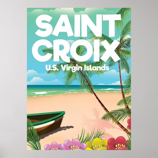 Affiche de voyage à Sainte-Croix, îles Vierges amé (Devant)