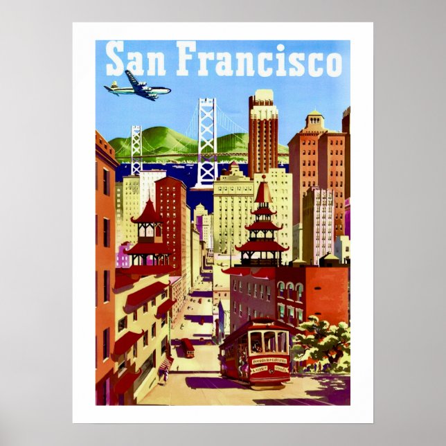 Affiche de voyage à San Francisco 18x24 (Devant)