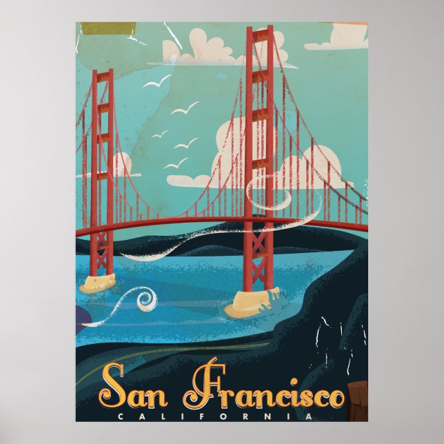 Affiche de voyage à San Francisco, Californie (Devant)