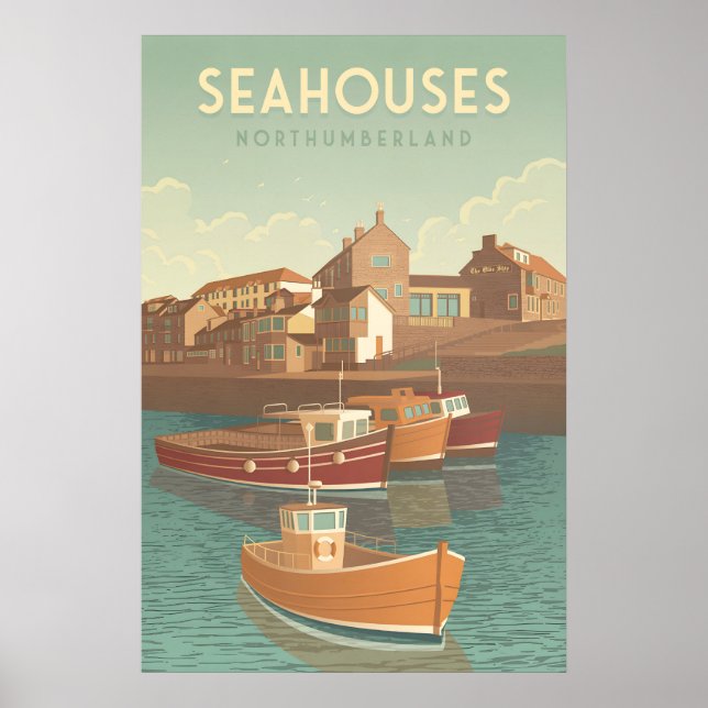 Affiche de voyage à Seahouses Northumberland (Devant)