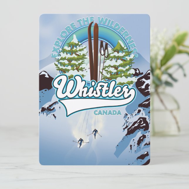 affiche de voyage à ski de Whistler Canada. (Debout devant)